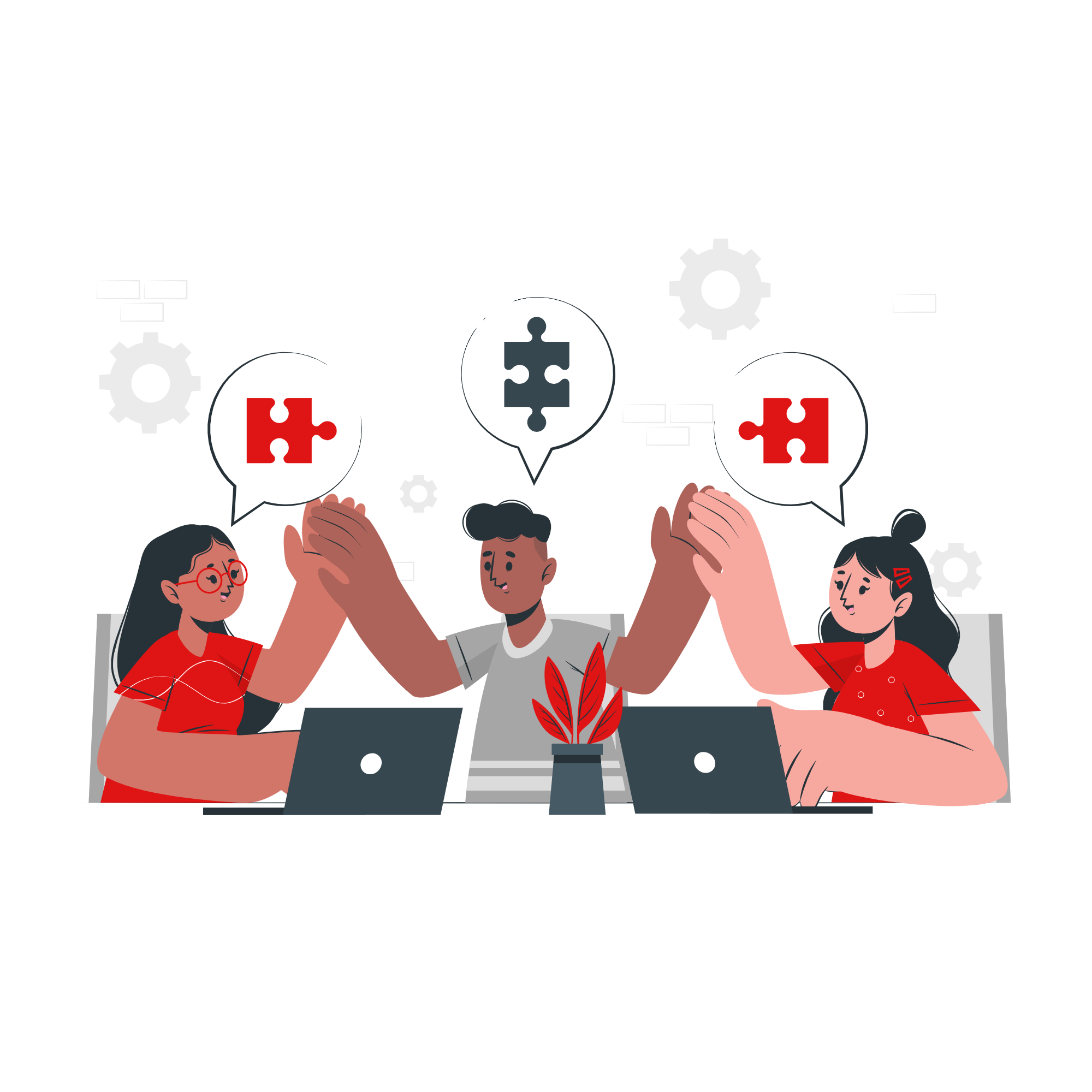 Ilustracion de innovacion y colaboracion