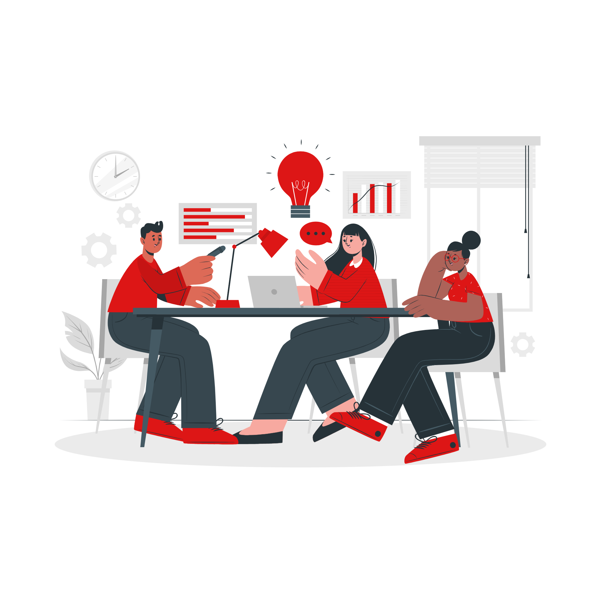 Ilustracion de equipo consultor